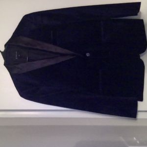 Mens Navy Blue Velvet Suit Jacket INC